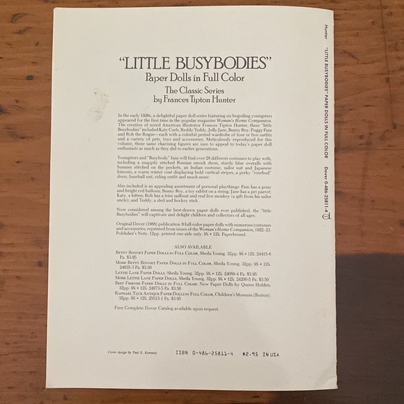 Vintage Little BusyBodies paper dolls Frances Tipton Hunter in color uncut 1988 - Picture 12 of 12